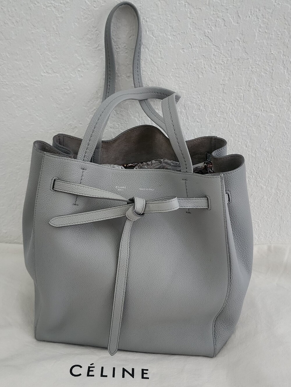 CELINE |  Leather Cabas Phantom Bag With Belt